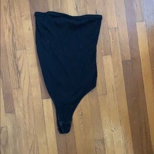 black strapless brandy onesie